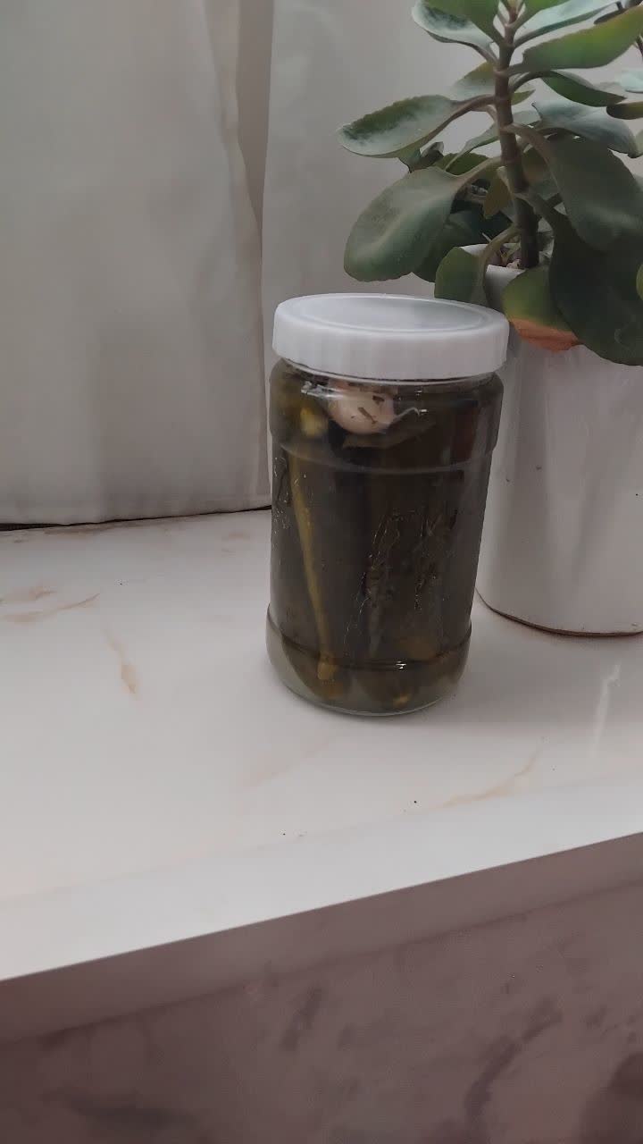 خیار شور دو عدد شیشه بدون مواد نگهدارنده